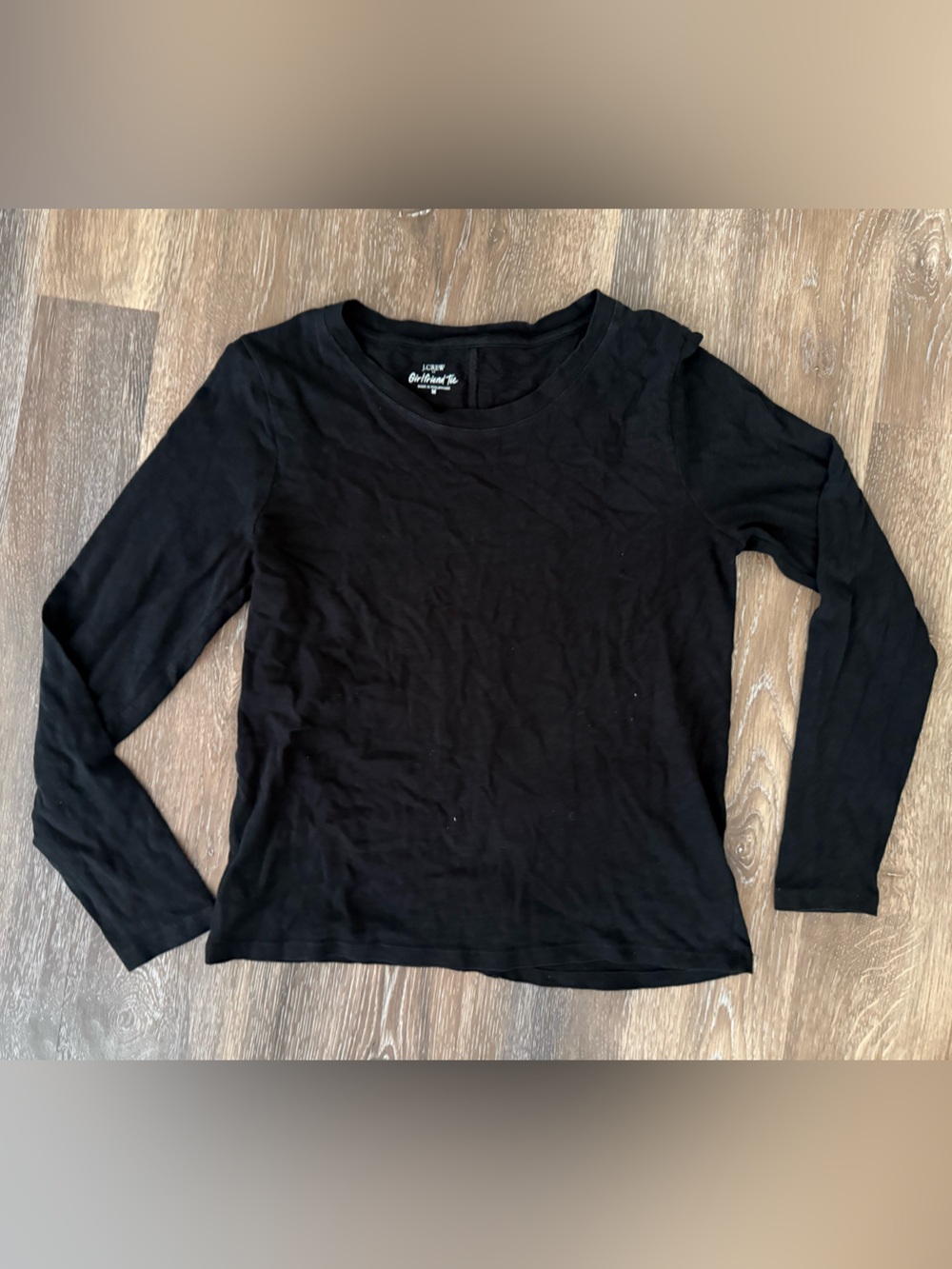 J. Crew Black Long Sleeve Crewneck Tee